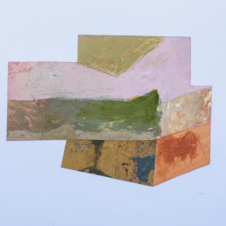 Gretchen Gelb Kane - "From the Ground Up", Oil on Yupo, collage,  18 x 22' , 2021