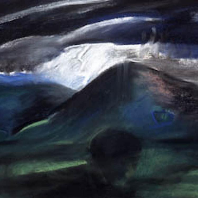Claire Rosenfeld - "Mountain Rain", oil on canvas, 20" x 22"